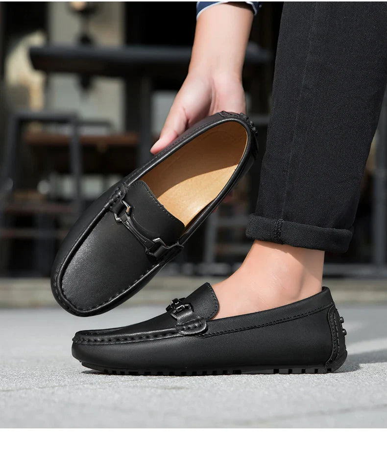 Genuine Leather Men Casual Shoes Luxury Brand Mens Loafers Moccasins Breathable Slip on Italian Driving Shoes Chaussure Homme