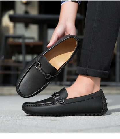 Genuine Leather Men Casual Shoes Luxury Brand Mens Loafers Moccasins Breathable Slip on Italian Driving Shoes Chaussure Homme