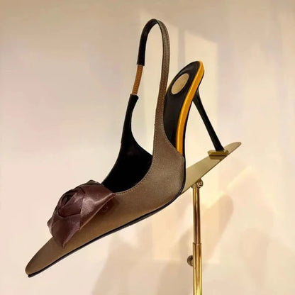 Ladies' Springand SummerStiletto Heelswith PointedPoints AndHollow OutBanquet Shoes,European AndAmerican SexyRose Fashion Shoes