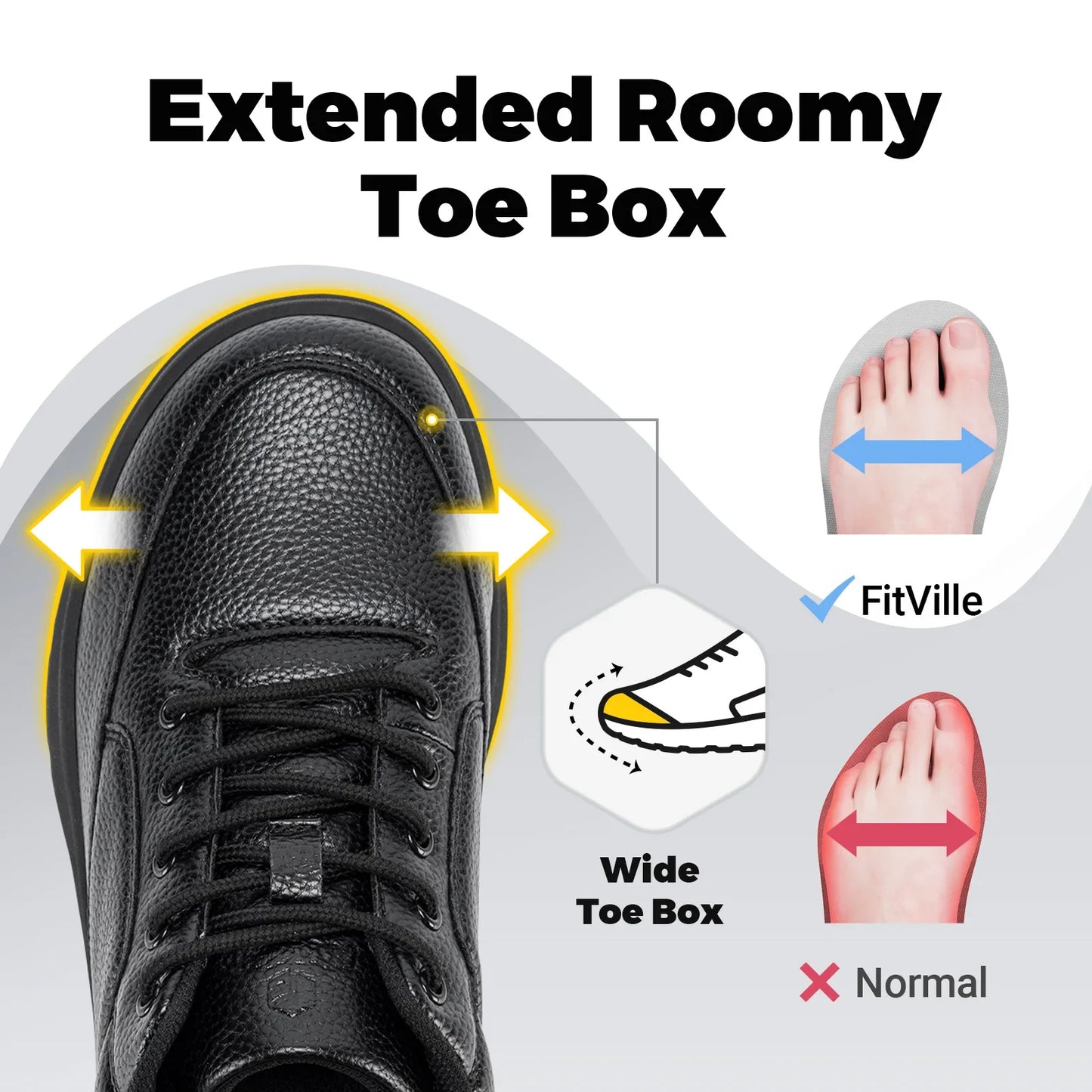 Wide Version Men's Leather Shoes Walking Shoes Oxford Shoes For Formal Business Shoe Comfortable All Day Wear
