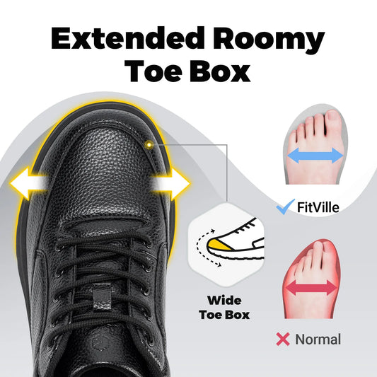 Wide Version Men's Leather Shoes Walking Shoes Oxford Shoes For Formal Business Shoe Comfortable All Day Wear