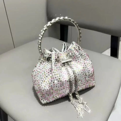 Luxury Designer Women's Handbag Crystal Shiny Rhinestones Diamond Evening Bag Wedding Party Clutch Purse Shoulder Crossbody Bag