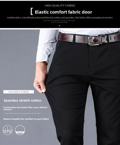 Men's Business Casual Pants Spring Summer Elastic Trousers Office Suit Pant Quick Dry Formal Stretch Pant Breathable Comfortable
