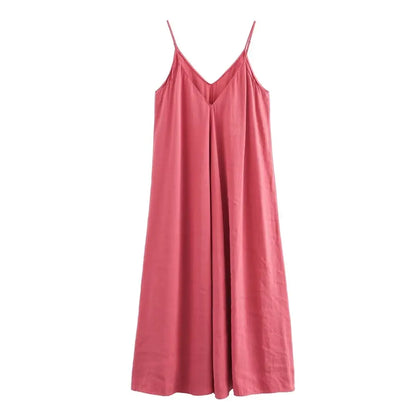 Red Slip Maxi Dress Women Sexy Backless Long Dresses for Woman Summer Beach Female Dress Draped Party Dresses Women