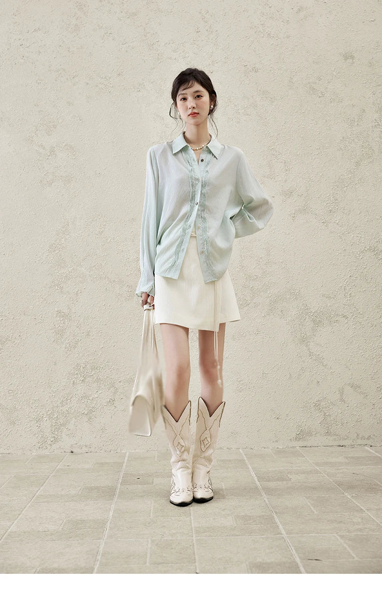 Short Skirt Women 2025 Spring Summer Solid A-line High Waist Slim Skirts Female New Fashion Versatile Clothing MXE12B0655