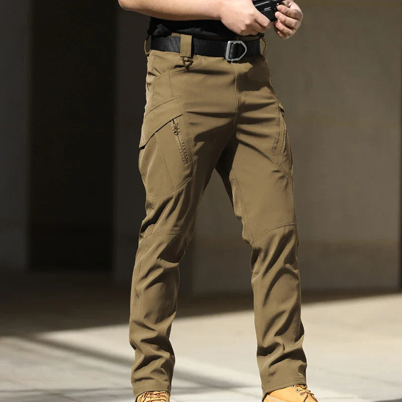 Men Elastic Sharkskin Spring Autumn City Cargo Pants Hiking Camping Climbing Casual Tactical Military Combat Trousers Quick Dry