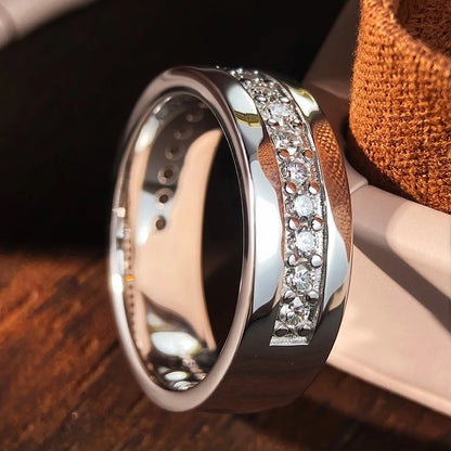 2mm Round Moissanite Eternity Band Ring GRA Certified Lab Moissanite s925 Sterling Silver Wedding Rings for Women Man