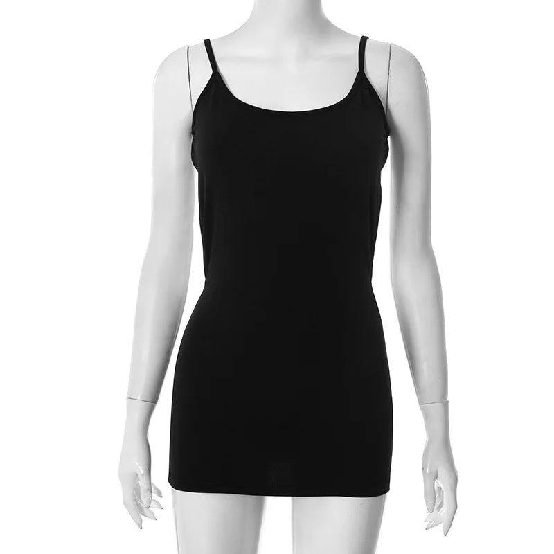 Backless Black Dress For Women Summer Clothing Y2k One Piece Sexi Night Dress Hot Club Outfits Spaghetti Strap Vestido Feminino