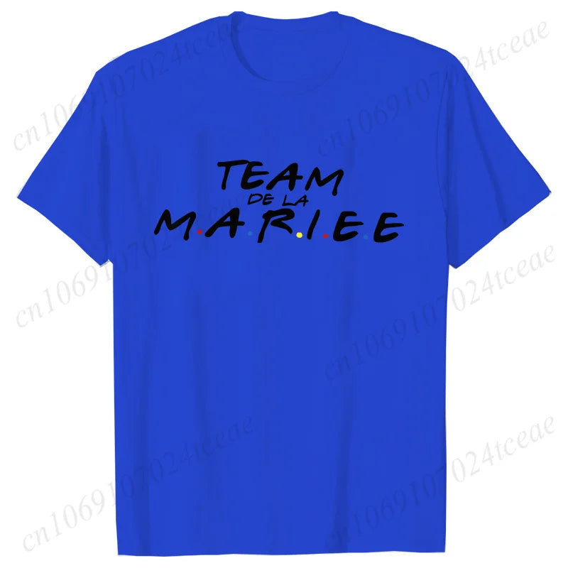 Friends Bachelorette EVJF Party T-shirt French Girls Single Farewell Tops Team Bride Bridesmaid Tees Bridal Shower Wedding Shirt