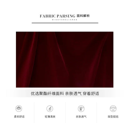 Spring Long Luxury Elegant Wine Red Soft Velvet Evening Party Wedding Dresses for Women 2022 Off Shoulder Maxi Dress