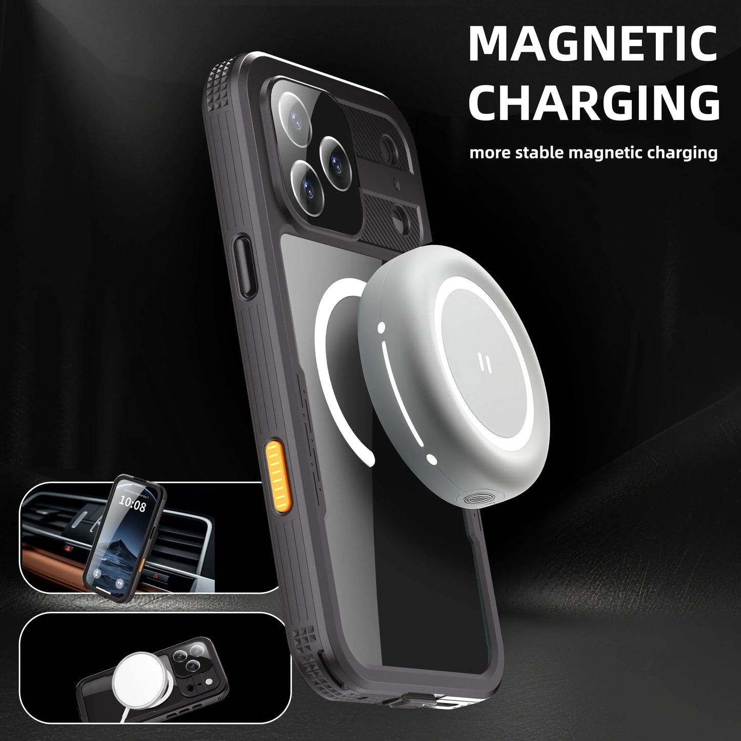 Magnetic Shockproof Dustproof IP68 Waterproof Phone Case for Apple 17Promax/ 17Pro /Air / 17 - Durable Protective Cover