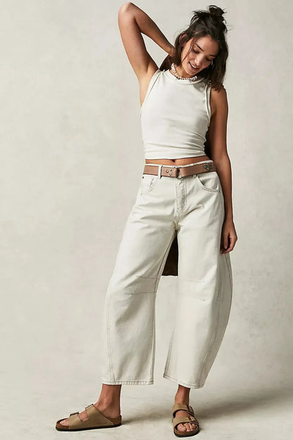 Elastic Waist High-waisted Women's Jeans