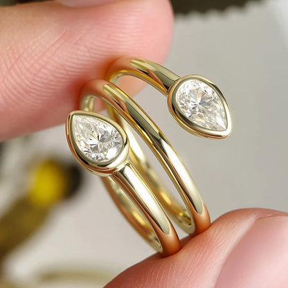 Pear Cut 4*6mm All Moissanite Rings for Women Luxury Quality Wedding Band Lab Diamond Solid 925 Sterling Silver Jewelry