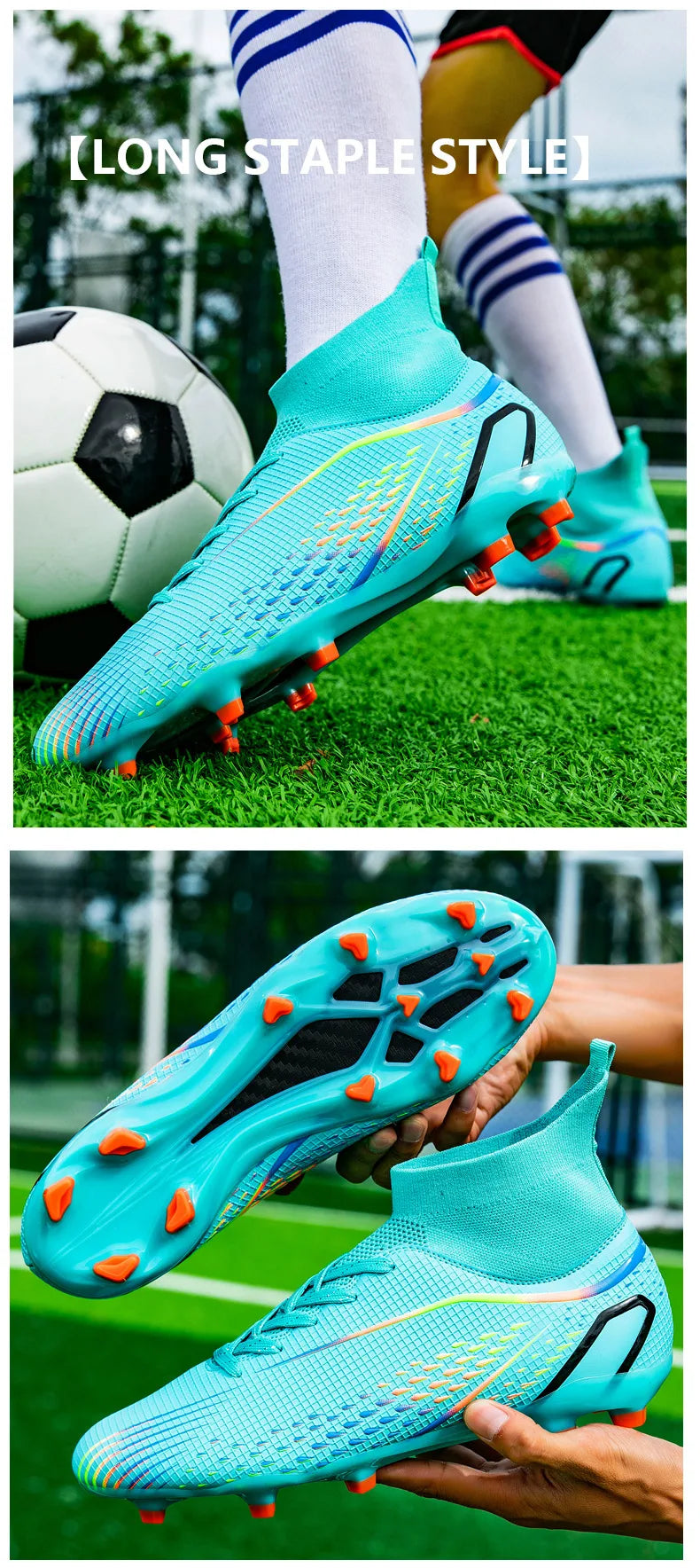 New 33-46 Large Football Boots Children Youth High Quality Football Shoes Outdoor Training Professional Competition Footwear