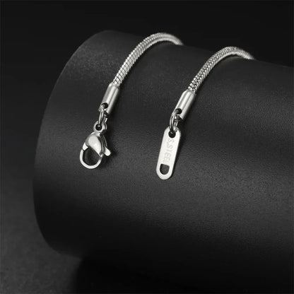 Round Snake Chain Necklace for Women Men Stainless Steel Link Chain 0.9mm 1.2mm 2mm Chains Choker Fashion Jewelry Gifts