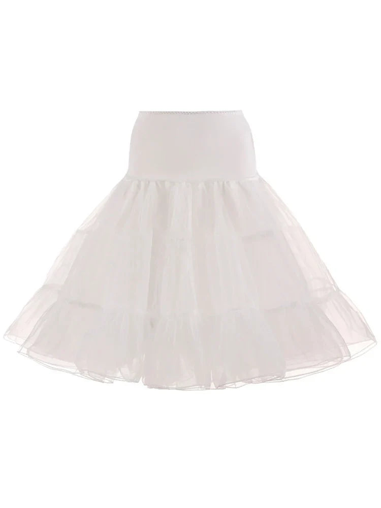 Pleated Vintage Voile Underskirt Ballet Tutu Skirts for Women 50s Retro Skirt Wedding Elegant Party Petticoat