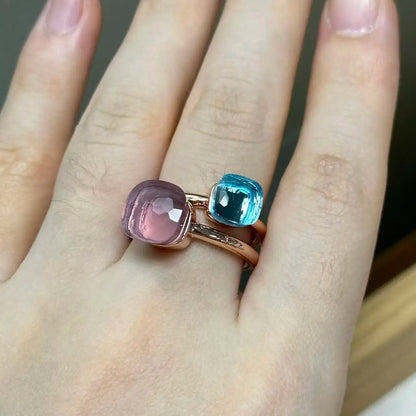 Classic and Petite Ring Set for Women Colorful Cyrstal Fashion Jewelry Gift Vanlentine's Day