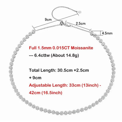 Flower GRA Certified Full 1.5/2.5/3mm D Color Moissanite Bracelet for Woman Men Silver 925 Diamond Hand Link Bracelets Gift