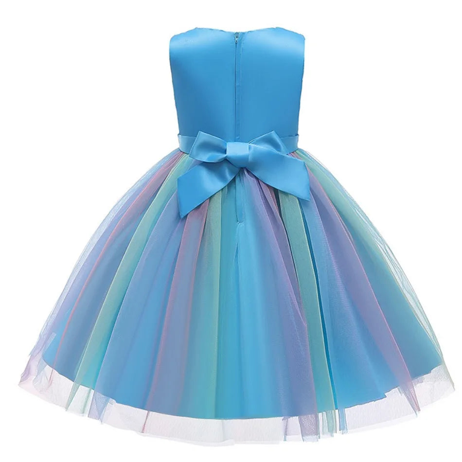 2-12Y Girl Summer Lace Princess Dress Children Floral Gown Dresses For Girls Clothing Kids Birthday Party Tutu Custome Vestidos