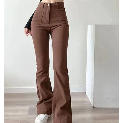 Women Flared Jeans Loose Denim Pants