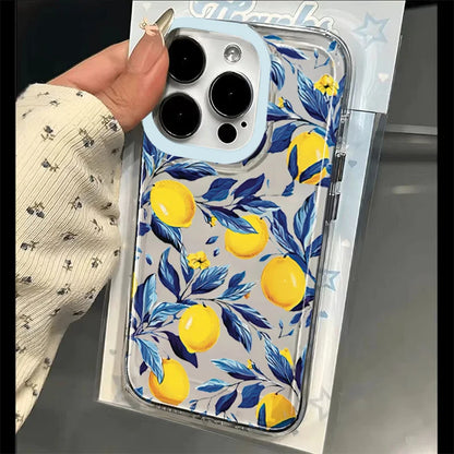 Summer Fruit Lemon Clear Phone Case for iPhone 16 15 14 13 12 11 Pro Max 16E XR XS X 16 Plus 17 Air Transparent Soft TPU Cover