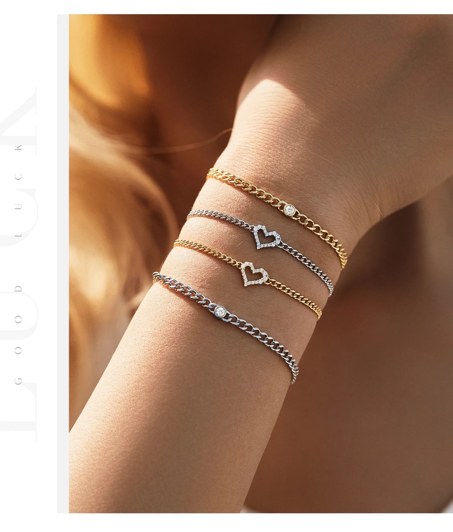 D Color Pave Setting Moissanite Bracelets 925 Sterling Silver Romantic Heart Gourmette Bracelet For Women Jewelry Gifts