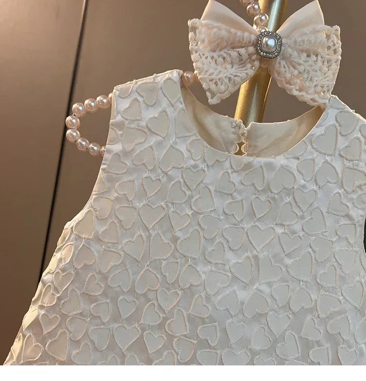 Girl Princess Tweed Classic Dresses Fashion Kids Vintage Baby Casual Wear Vestidos 1-8 Years Children Ceremonial Clothes
