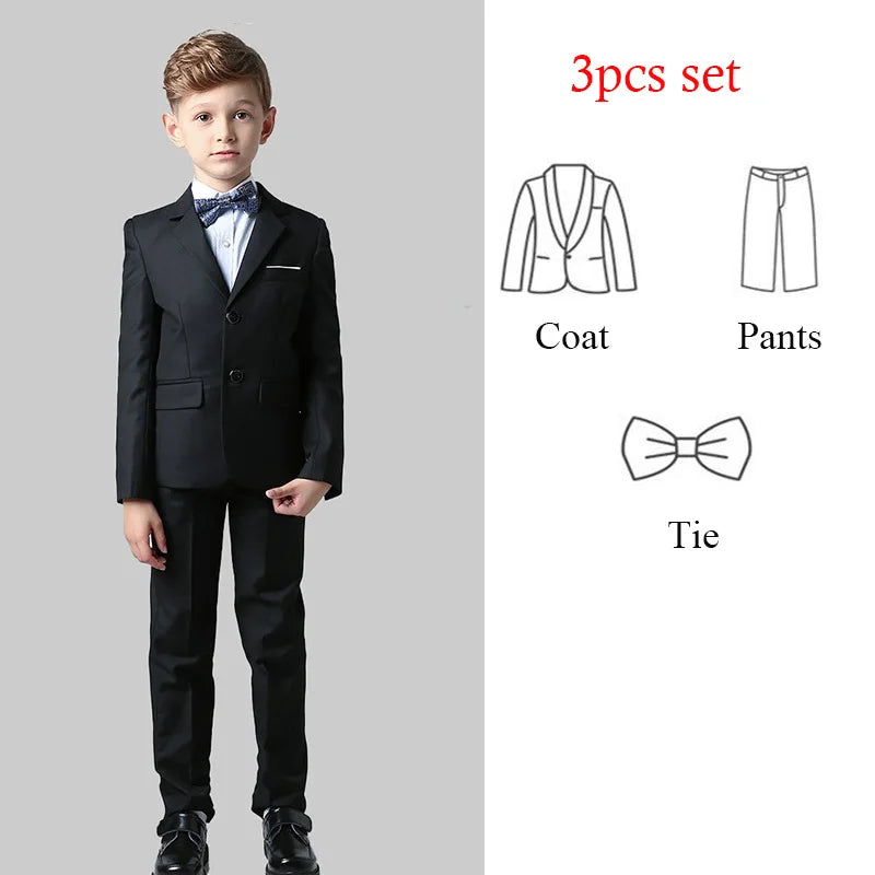 Spring Autumn Children Boy Wedding Suit Teenager Kids Formal Elegant Suits For Boy 1-14  Years Boys Suits Outfits Set