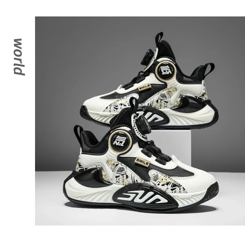 Children‘s Basketball Shoes Non-slip Breathable Basketball Training Sneakers Leather Boys Girls Athletic Shoes Kids Running Shoe