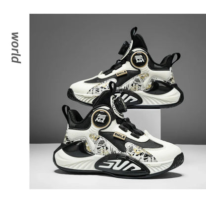 Children‘s Basketball Shoes Non-slip Breathable Basketball Training Sneakers Leather Boys Girls Athletic Shoes Kids Running Shoe