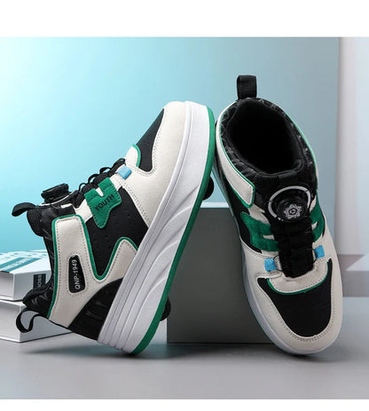 Students children's shoes four wheel light shoes Boys invisible roller shoes large size outdoor sports walking shoes women