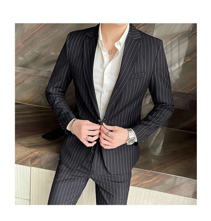 Conjunto Masculino de Terno e Calça de Luxo 2023 Britânico Festa de Casamento Moda Negócios Casual Tendência Duas Peças