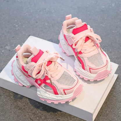 Fashion Kids Soft Chunky Running Sports Shoes Children's Sneakers Boy Spring Summer Mesh Girls School Causal Basketball Shoes