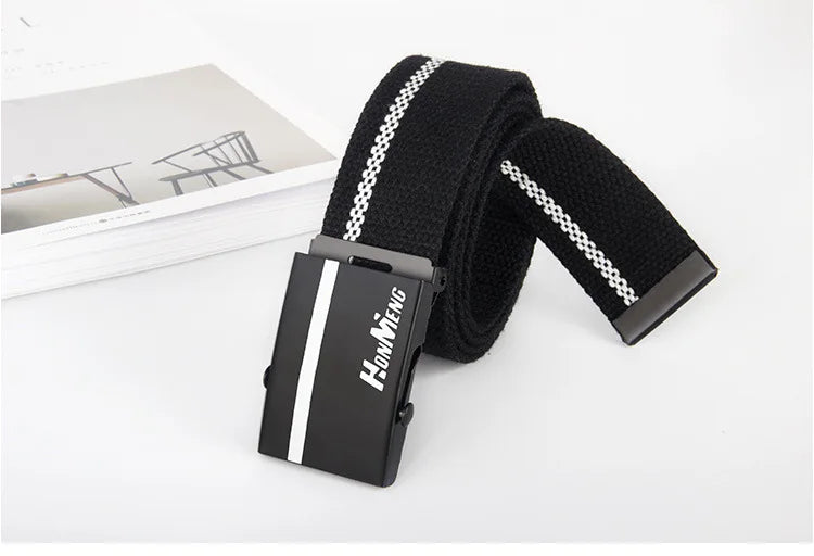 White Blue Black Military Automatic Buckle Nylon Belt Outdoor Hunting Multifunctional Tactical Canvas Belt High Quality Men Belt