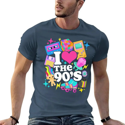 I Love The 90's Retro 90s Costume T-Shirt anime figures summer clothes blue archive mens t shirt