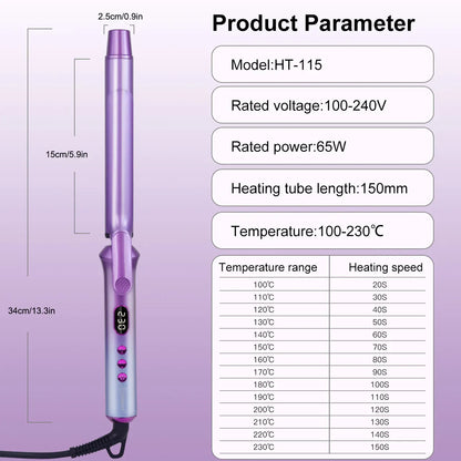 US Hair Curler Large Volume Does Not Hurt The Hair Perm Negative Ion 25mm Bangs Lasting Syling Electric Curling Iron