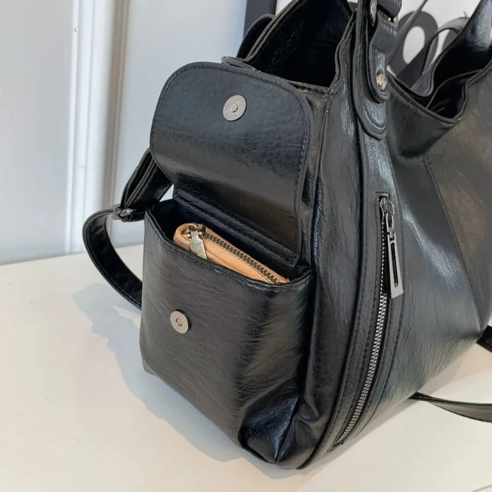 Daily Business Commuting Large Capacity Tote Hand Bags Soft Pu Leather Shoulder Bags for Women Zipper Women's Handbags Quality