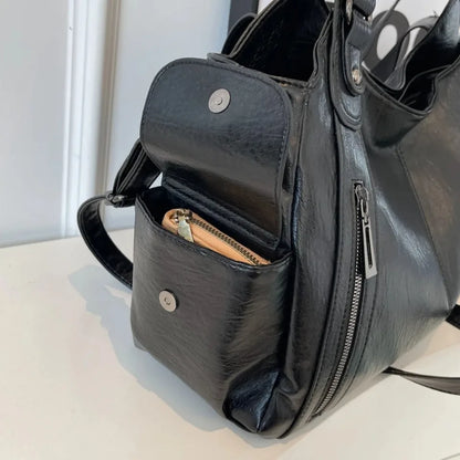 Daily Business Commuting Large Capacity Tote Hand Bags Soft Pu Leather Shoulder Bags for Women Zipper Women's Handbags Quality