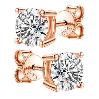 2.0ct Moissanite Earrings for Women Lab Grown Diamond Ear Studs 925 Sterling Silver Fine Jewelry Gift