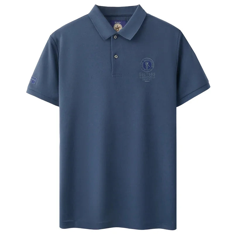 Luxury brand badge embroidery polo shirt short sleeve men's summer top fashionable breathable lightweight comfort casual T-shirt