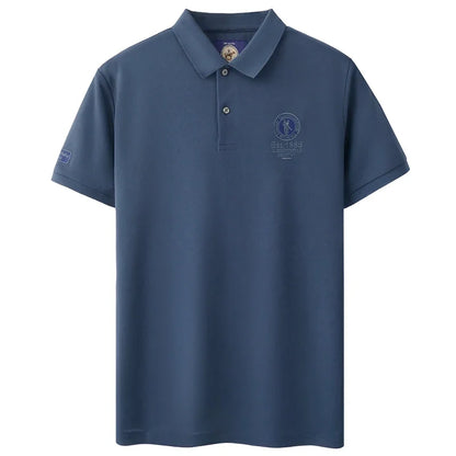 Luxury brand badge embroidery polo shirt short sleeve men's summer top fashionable breathable lightweight comfort casual T-shirt