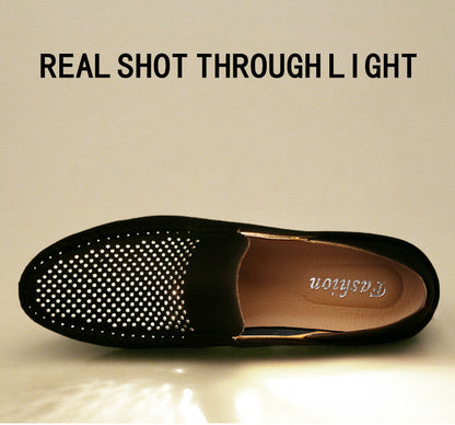 Summer Men Casual Shoes Leather Moccasins Breathable Slip on Boat Shoes Italian Luxury Brand Mens Driving Loafers Size 37-47