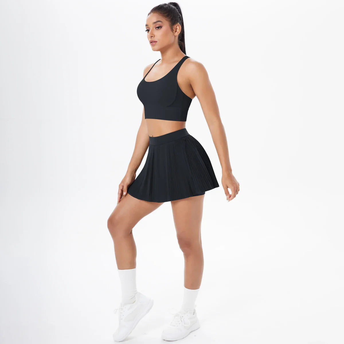 2pcs New Sexy Yoga Set Backless Cross Straps Sports Bra Fashion Breathable Culotte Yoga Shorts With Pocket Gym Women Sports Set