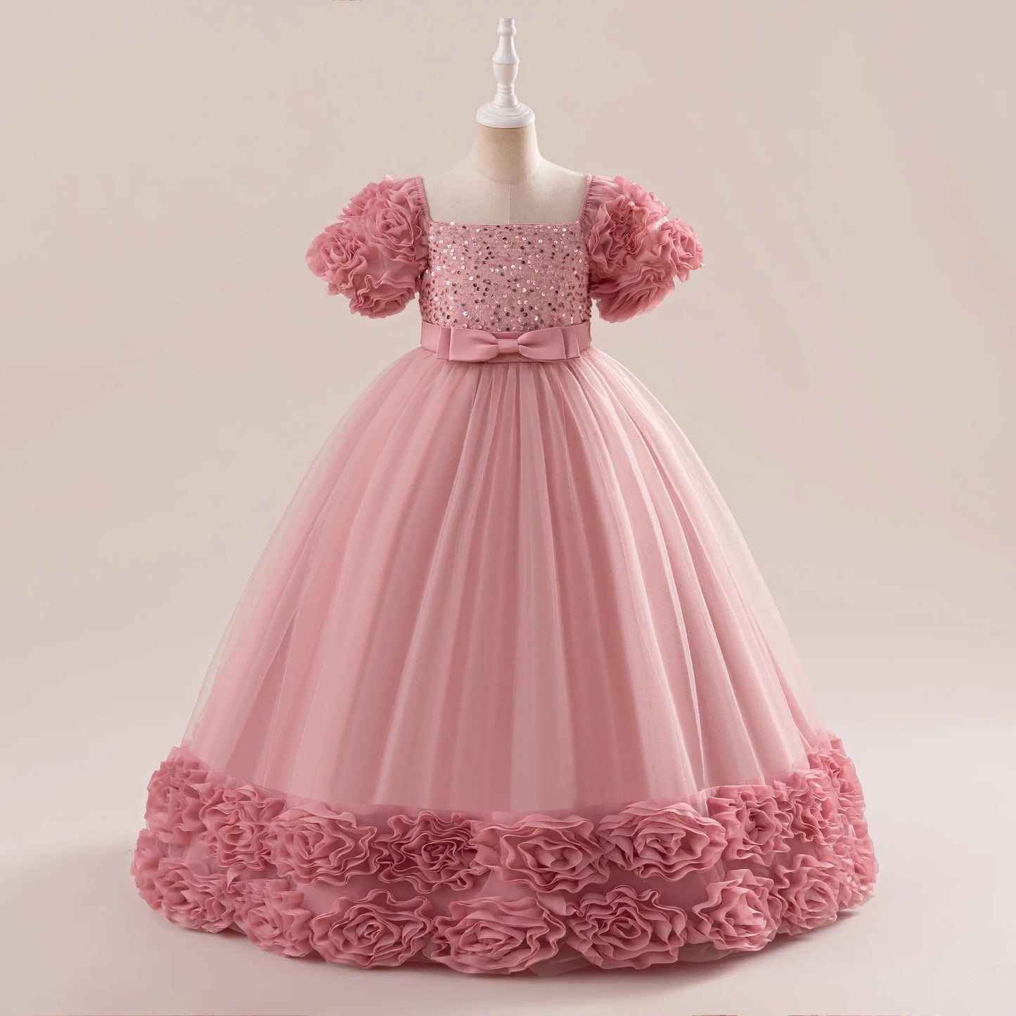 Summer Flower Girls Party Dress Elegant Tulle Bridesmaids Wedding Princess Dresses Girl Gala Birthday Evening Christmas Costumes