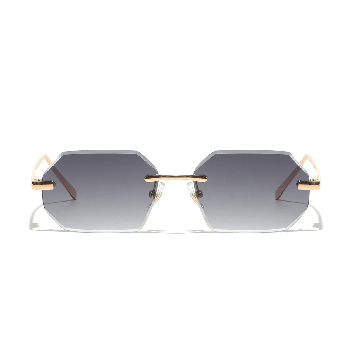 Sunglasses Men Brand Designer Fashion Rimless Sun Glasses Shades Diamond Cut Lens Ladies Frameless Metal Eye glasses