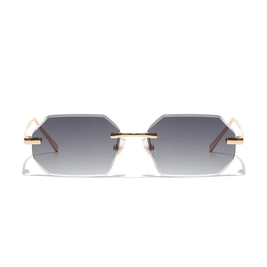 Sunglasses Men Brand Designer Fashion Rimless Sun Glasses Shades Diamond Cut Lens Ladies Frameless Metal Eye glasses