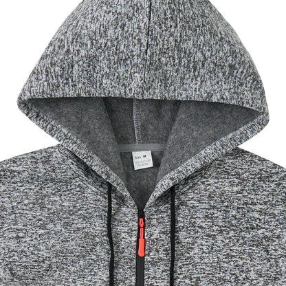 Heavy fleece men's jacket winter retro tooling pocket hooded zipper sports sweater men
