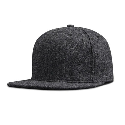 Woolen Winter Full Closed Fitted Cap Hat New York Size Trucker Men Bill Hip Hop Solid Baseball Blank Flat Visor Brim Era