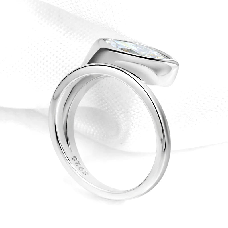 0.5-2CT Marquise Cut Moissanite Rings for Women Lab Diamond Solitaire Wedding Band Girls 925 Sterling Silver Jewelry Fine