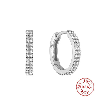 Ins Star Anise 925 Sterling Silver  Earring For Women Hoop Earrings Crystal Fine Jewelry Glossy 18K Gold Mom Gift Trend